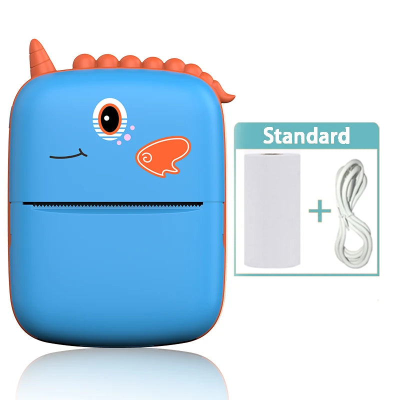 Blue cartoon-like device with orange accents and a fish illustration, accompanied by a 'Standard' label and cable on a white background.